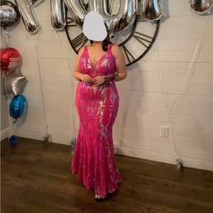 Jovani hot pink prom dress